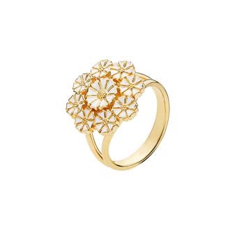 Lund Copenhagen marguerit fingerring med 24 karat forgyldt overflade, model 907027-M